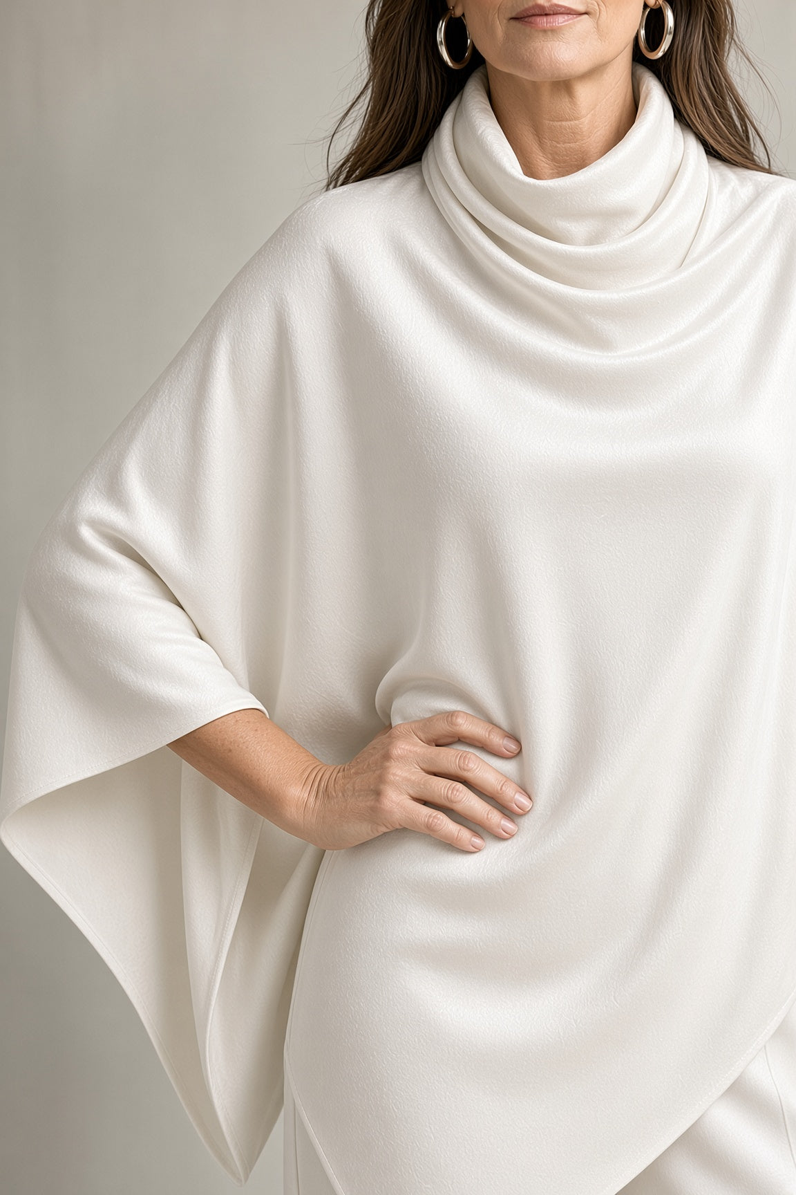 Laurette - Vrouwen set van fluweel met gedrapeerde poncho