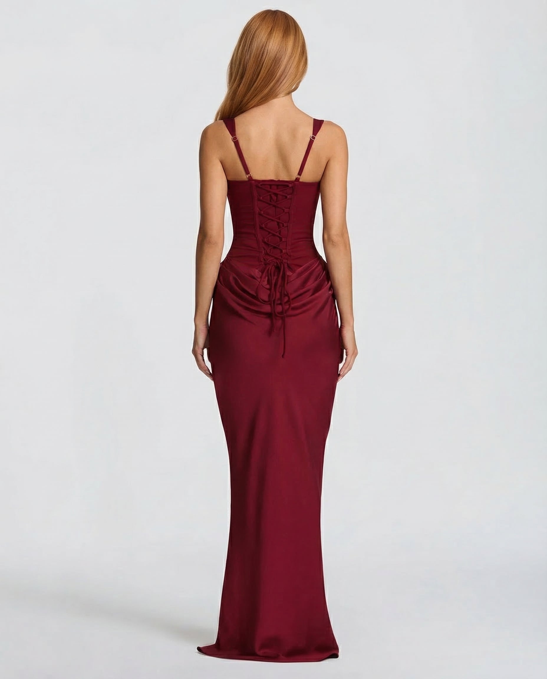 Elyndoria - Maxijurk voor dames, strakke pasvorm met een elegante en satijnen zandloper-effect
