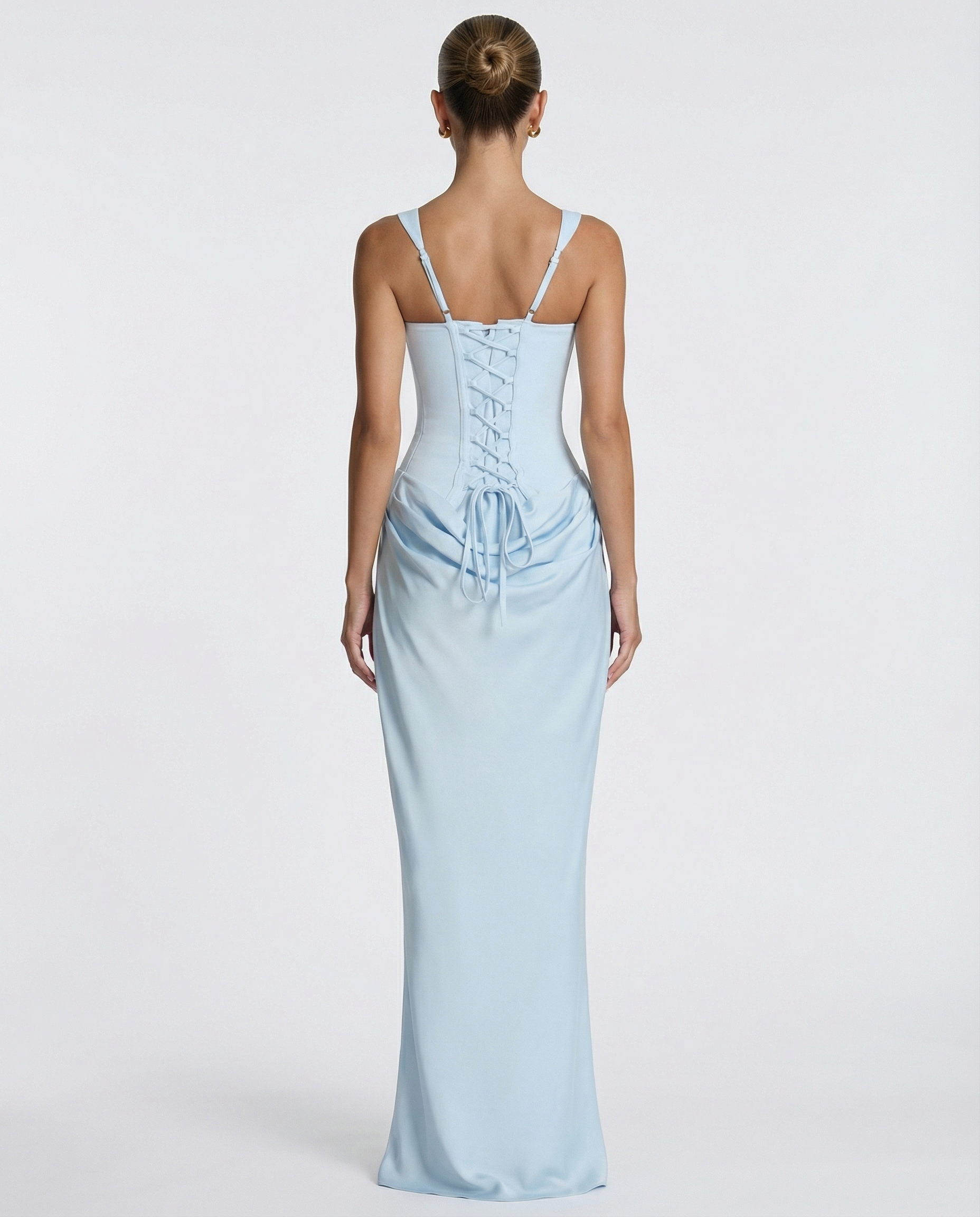 Elyndoria - Maxijurk voor dames, strakke pasvorm met een elegante en satijnen zandloper-effect
