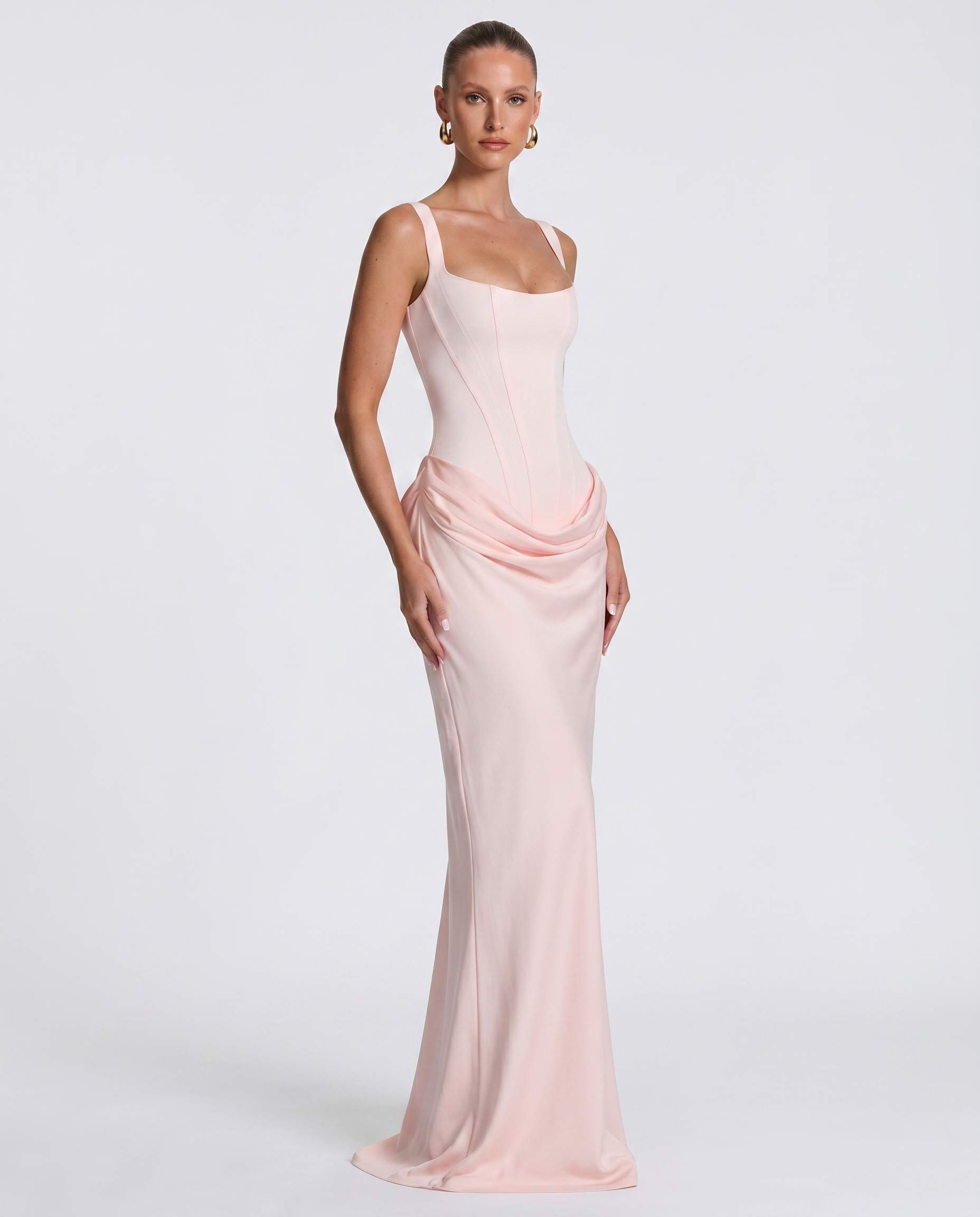 Elyndoria - Maxijurk voor dames, strakke pasvorm met een elegante en satijnen zandloper-effect