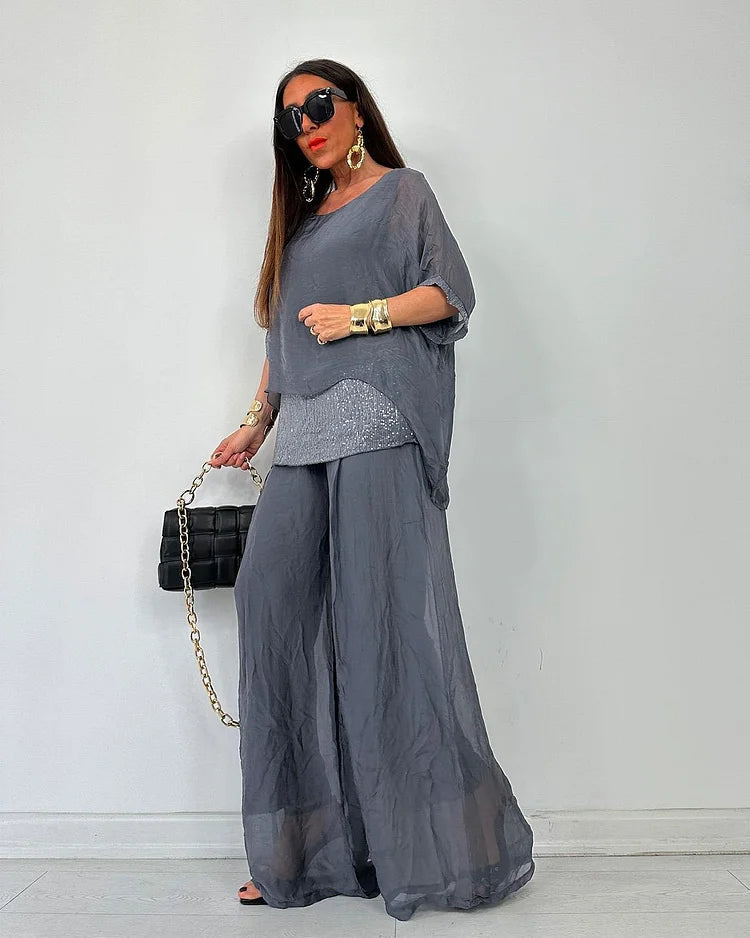 Aurélie - Chique zomerse tweedelige set – Vloeiende elegantie en licht comfort