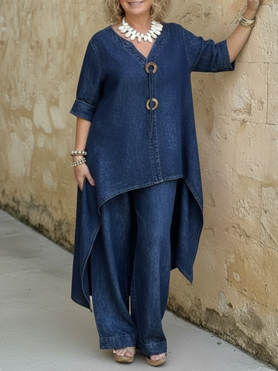 Rosellea - Vrouwelijke Fluide Denim Set