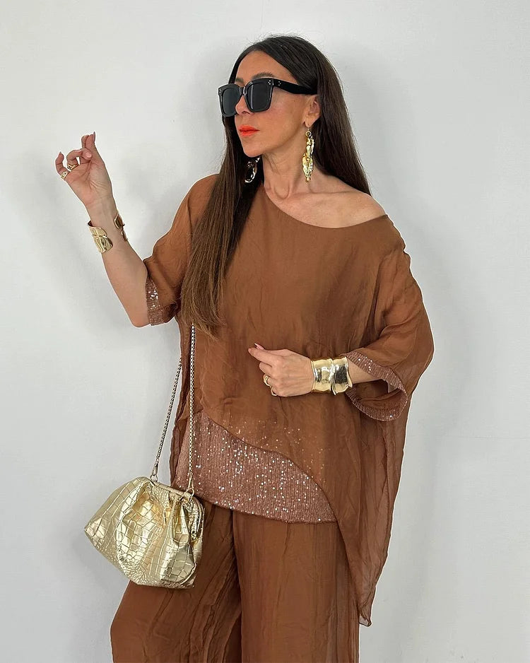 Aurélie - Chique zomerse tweedelige set – Vloeiende elegantie en licht comfort
