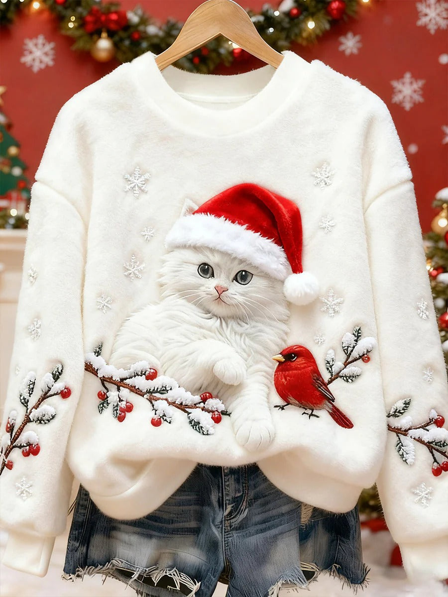 Lunaviera - Hoodie Flanel Kerst Kat