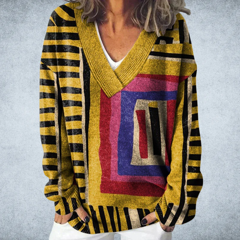 Pryselora - Vintage Gebreide Trui – Gedurfde Stijl en Dagelijks Comfort