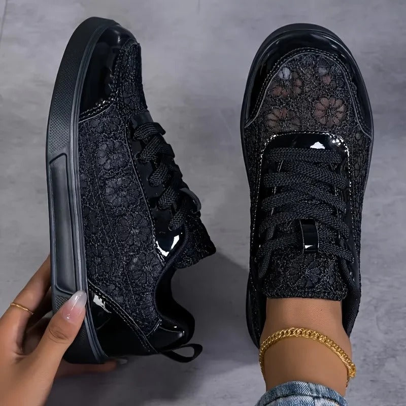 Jorexa - Dames Sneakers Van Ademende Kant Casual Elegante Stijl