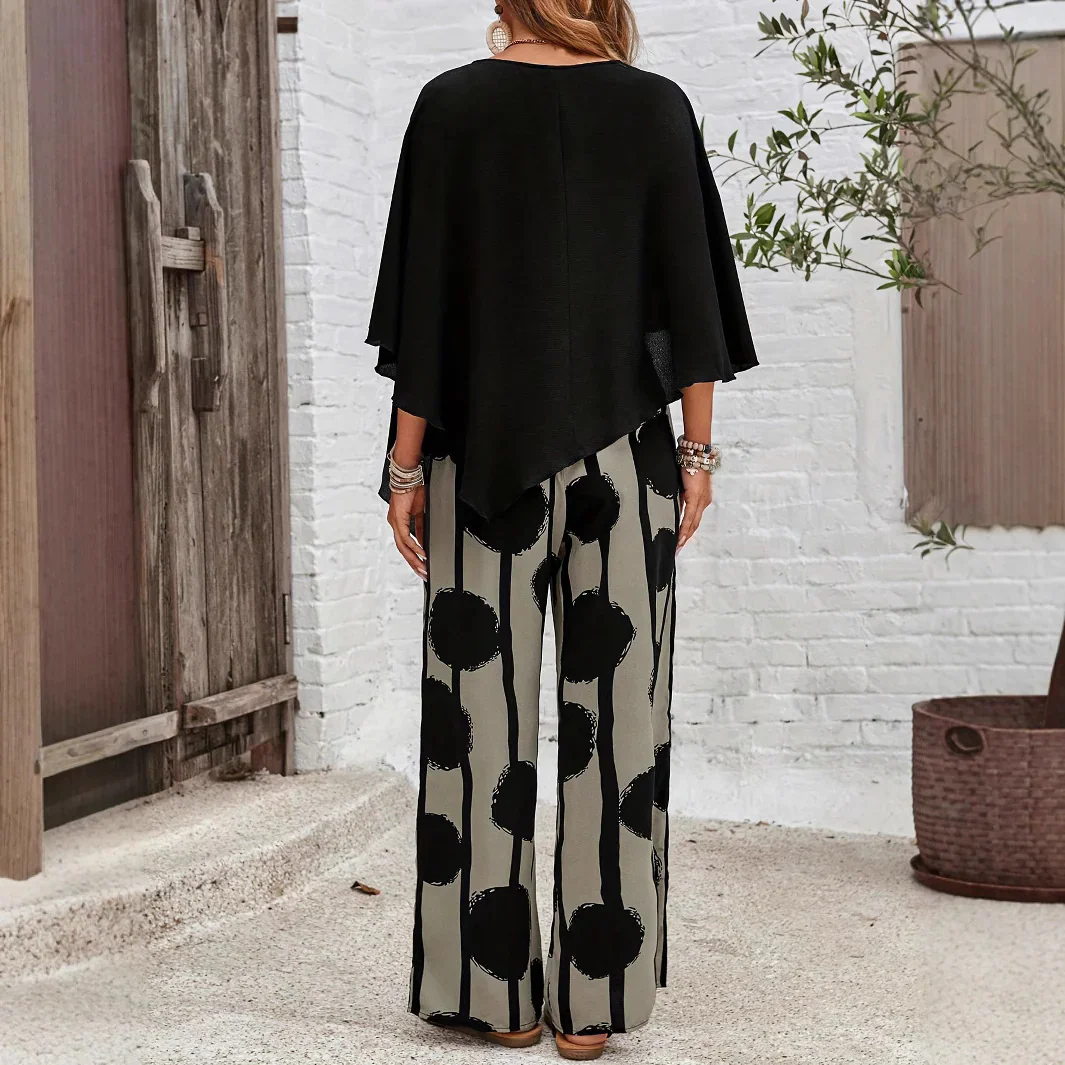 Mireth - Dames Set Moderne Artistische Print Elegante Twee-Delige Set