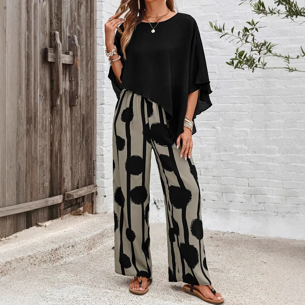 Mireth - Dames Set Moderne Artistische Print Elegante Twee-Delige Set