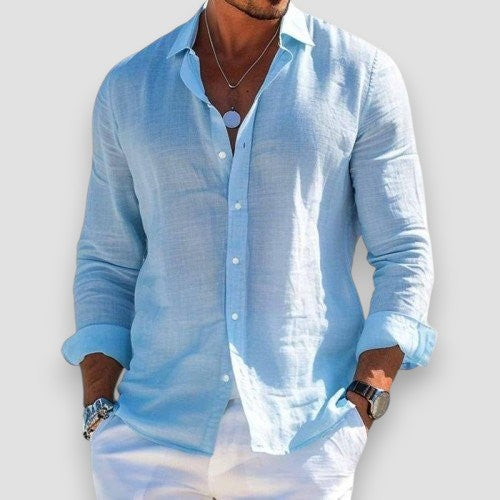 Lucien - Lichte herenoverhemd van katoen-polyester voor de zomer