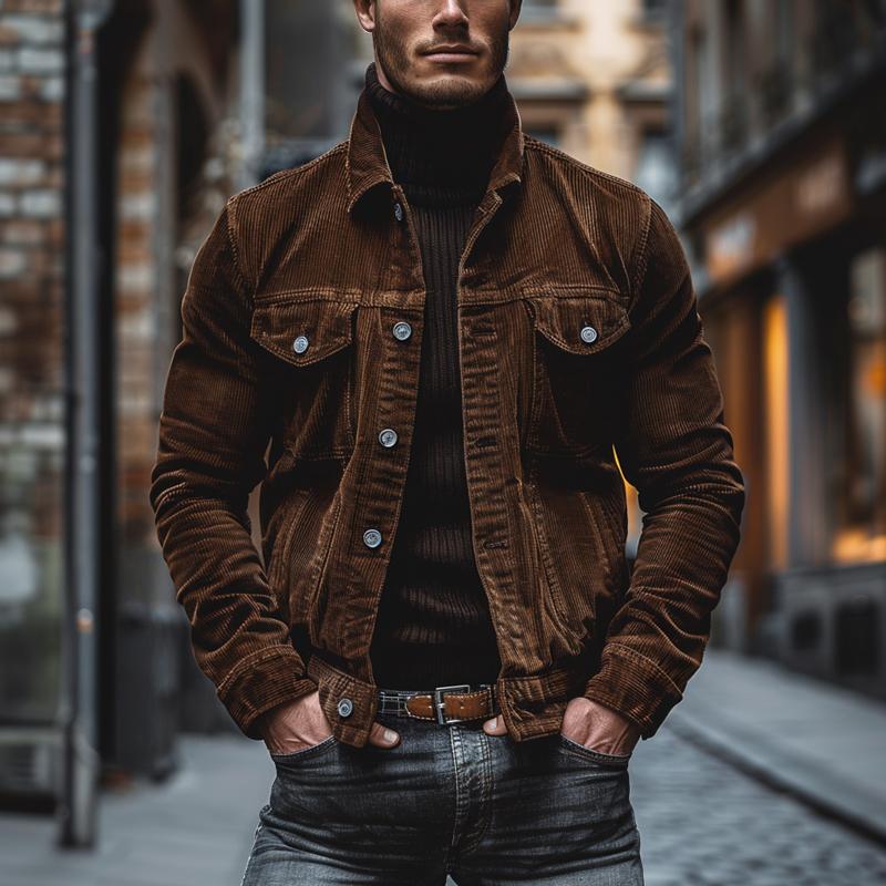 Vintage Corduroy Jas Voor Heren