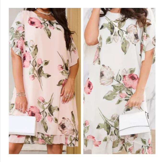 Kalina - Chiffon jurk met bloemblaadjes