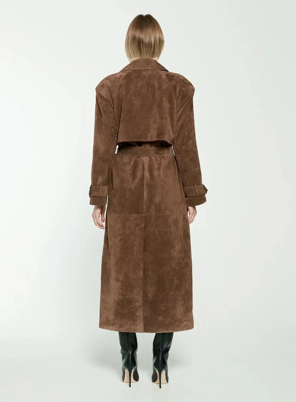 Cléore - Elegante suède Trench Coat voor dames