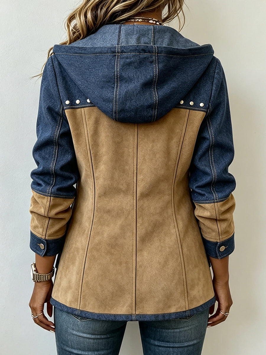 Coline - Damesjas met capuchon, zakken en studs