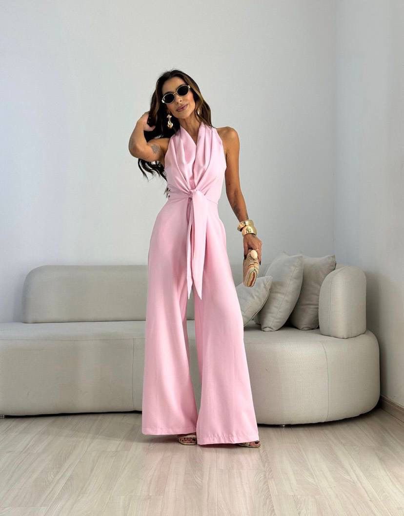 Nexellea - Vrouwelijke Elegante Vloeibare Jumpsuit Met Gedefinieerde Taille Chique Stijl Avond