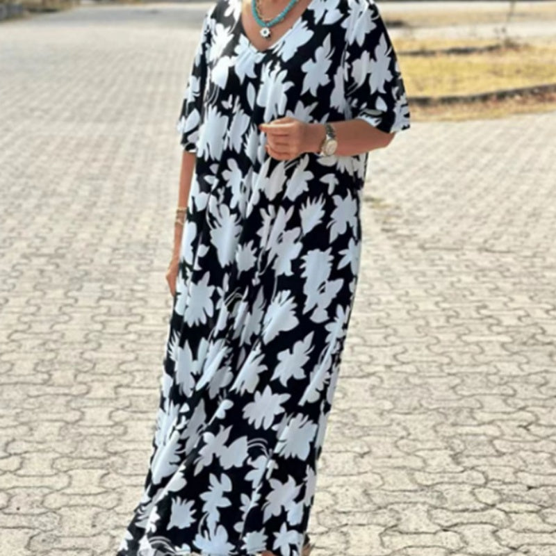 Lilac - Casual Maxi Dress met print