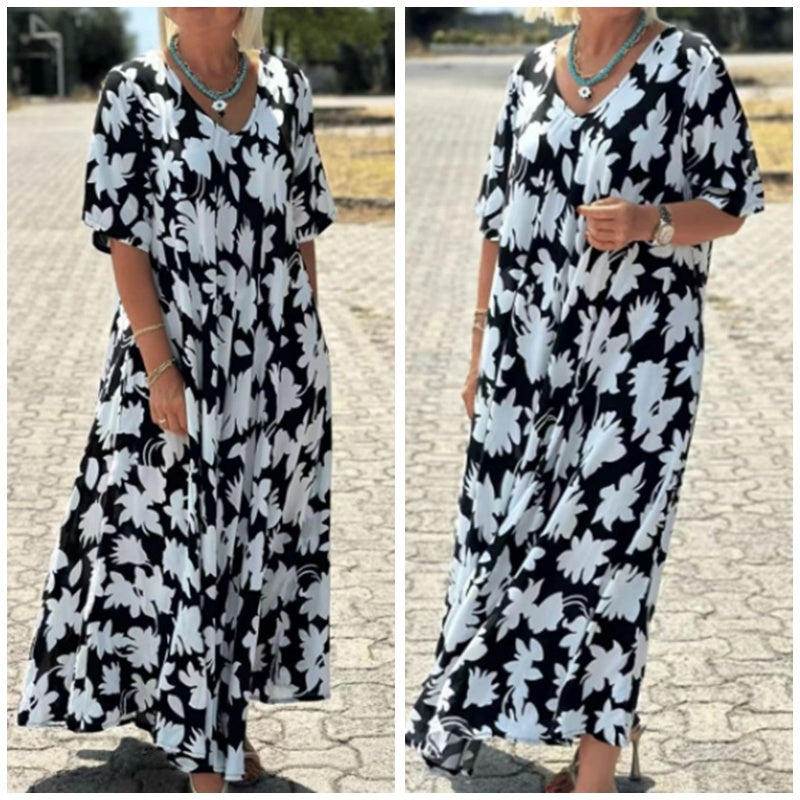 Lilac - Casual Maxi Dress met print