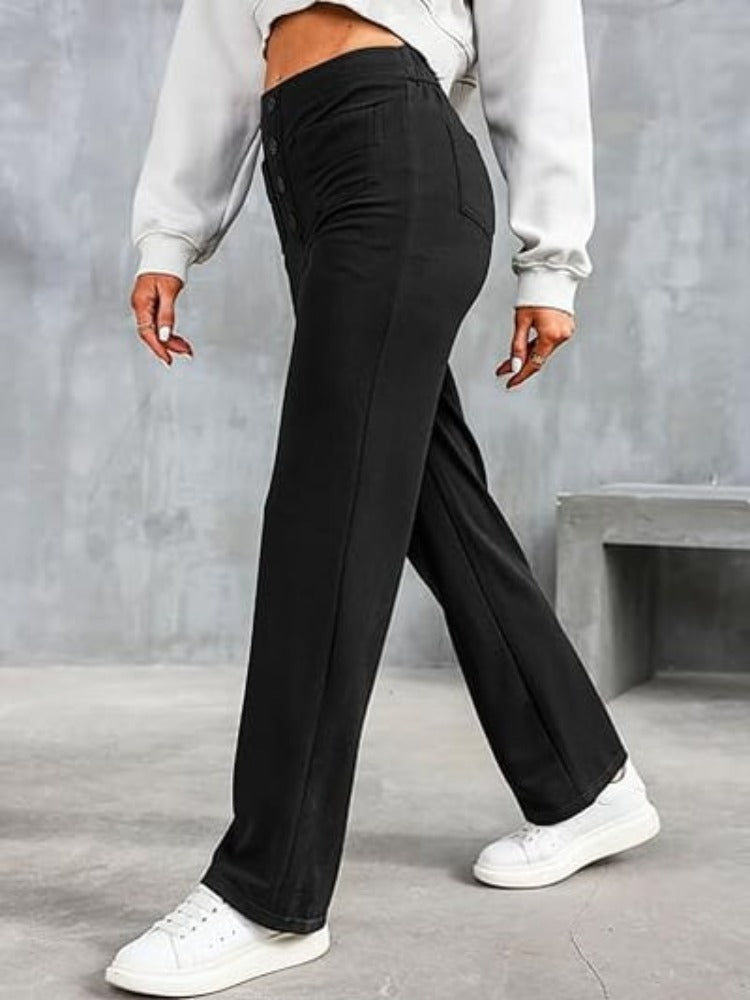Nara - Hoge stretch - rechte broek met hoge taille