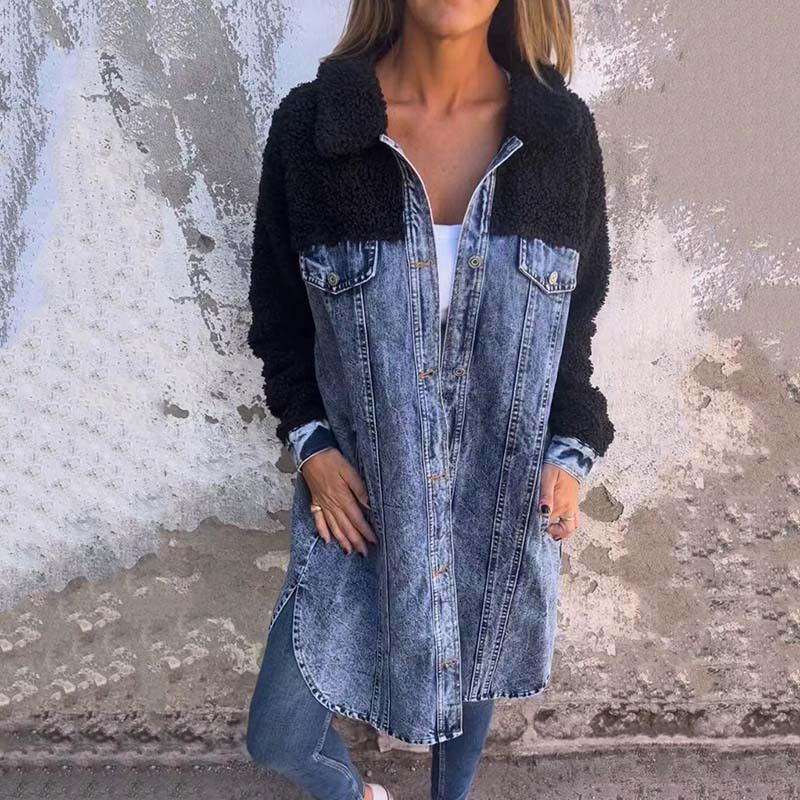 Nolette - Prachige jas met denim en teddy