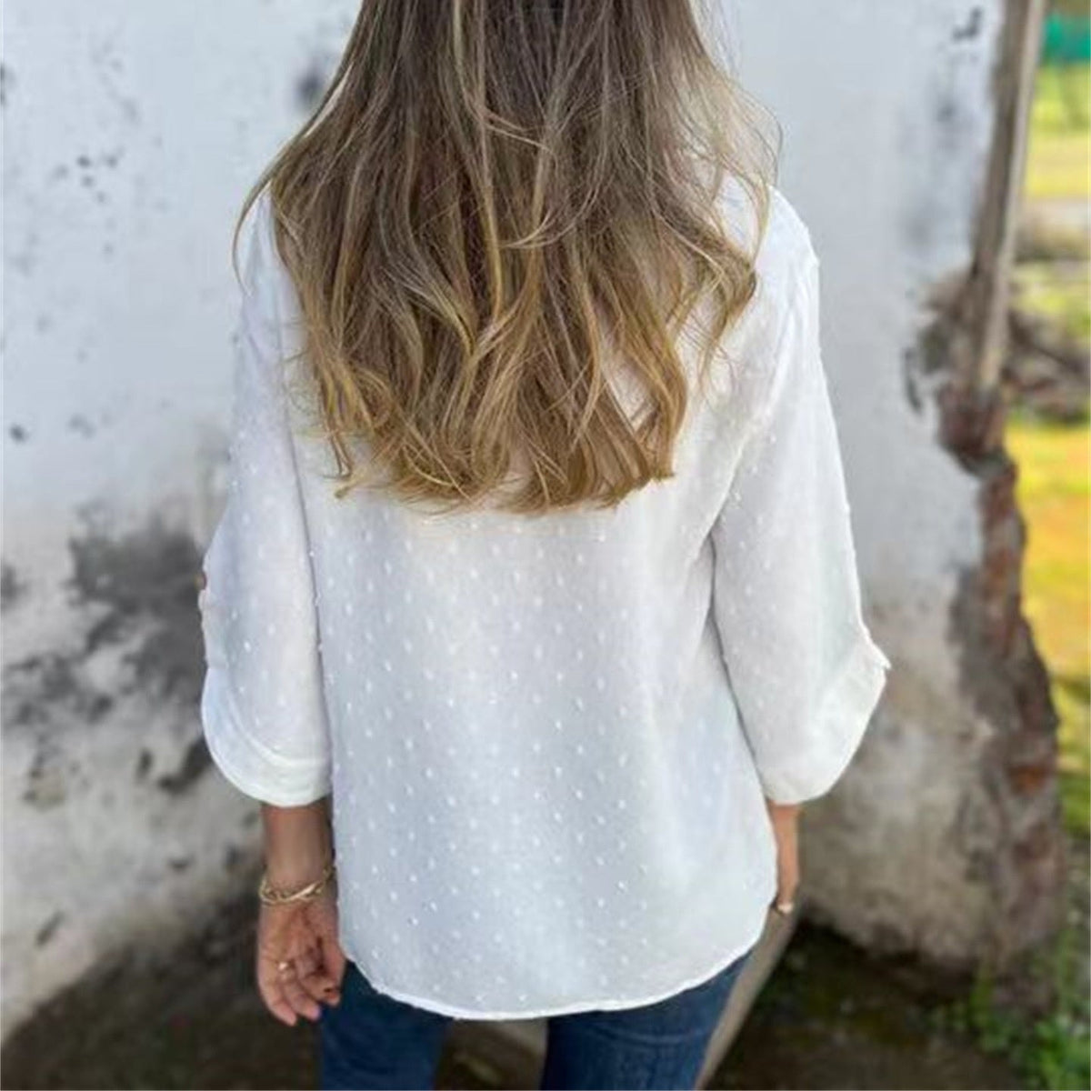 Marinette - Casual jacquard bovenstuk met ronde hals voor dames