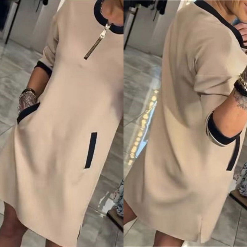 Myrthe - Elegante Jurk met V-hals en Ritssluiting