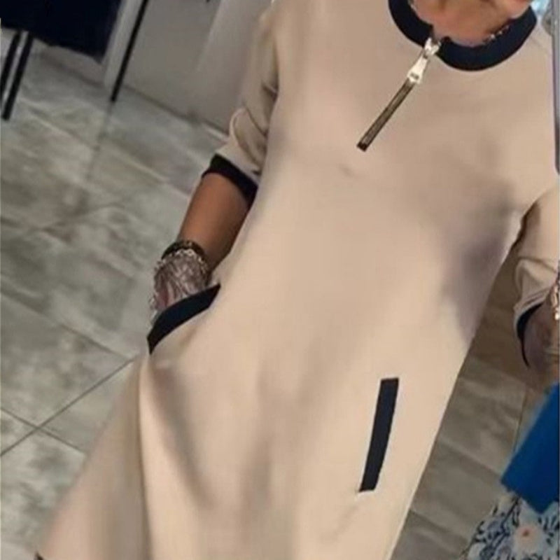 Myrthe - Elegante Jurk met V-hals en Ritssluiting