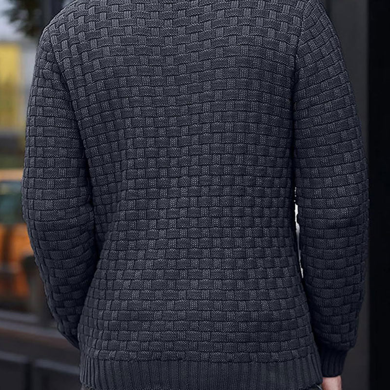 Mirko - Heren Trui Met Textuur en Hoge Kraag Elegant