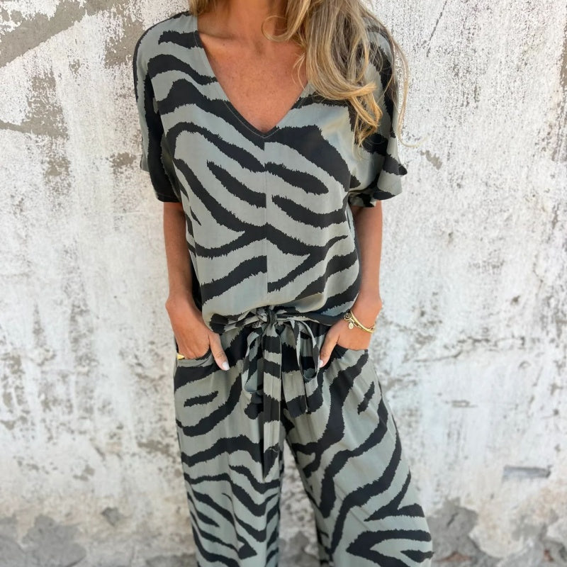 Alina - Tweedelige zebraprint set voor vrouwen