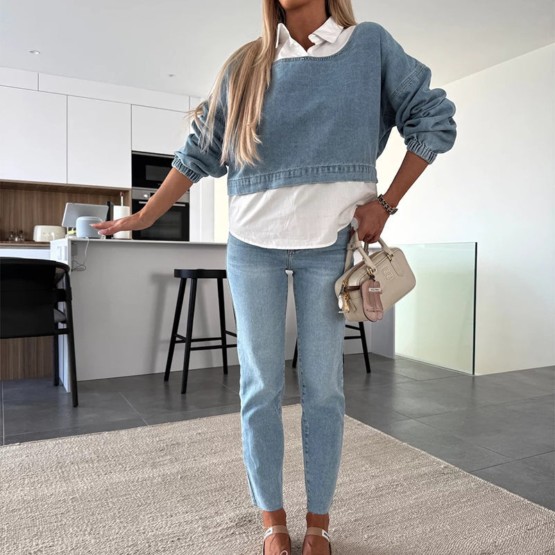 Jaselle - Moderne Denim Ensemble voor Dames