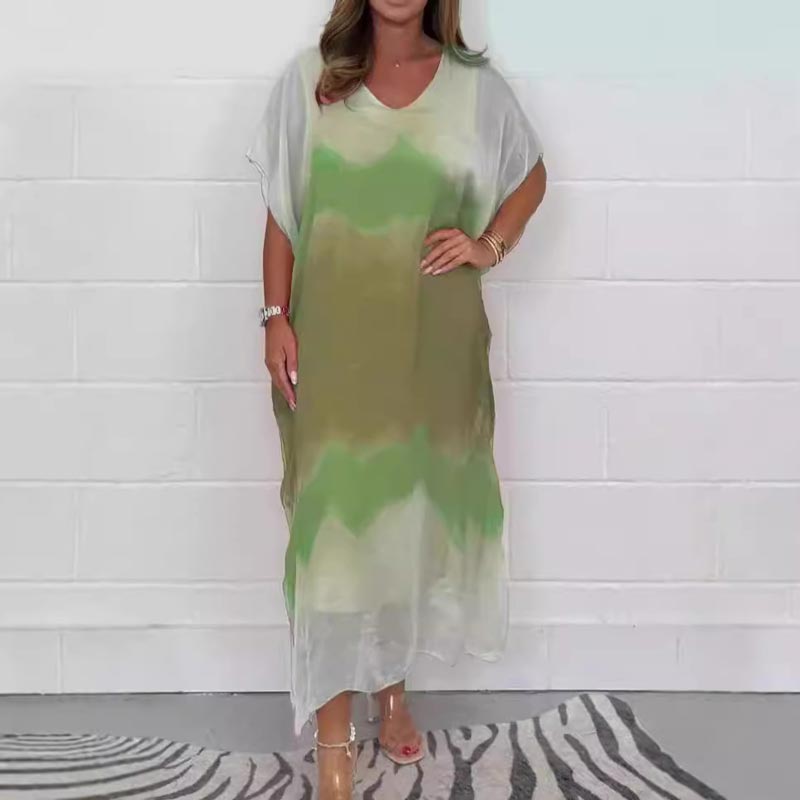 Magalie - Chiffon jurk met dip-dye effect voor dames
