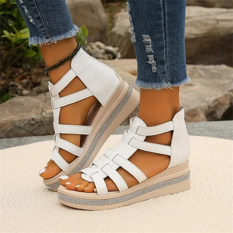 Tina - Platform Sandalen met Strass-embellishment