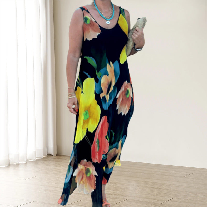 Maren - Mouwloze zomerjurk met bloemenprint