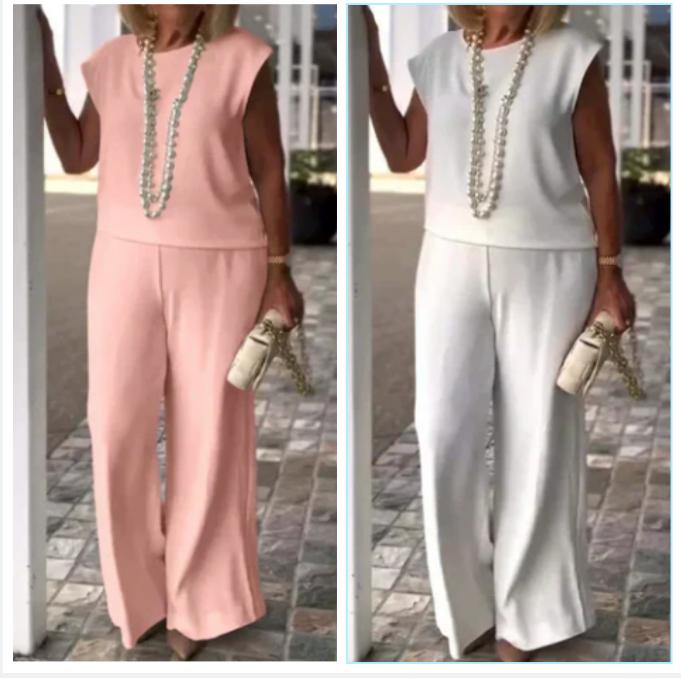 Anissa - Mouwloze Top en Broek met Ronde Hals voor Dames