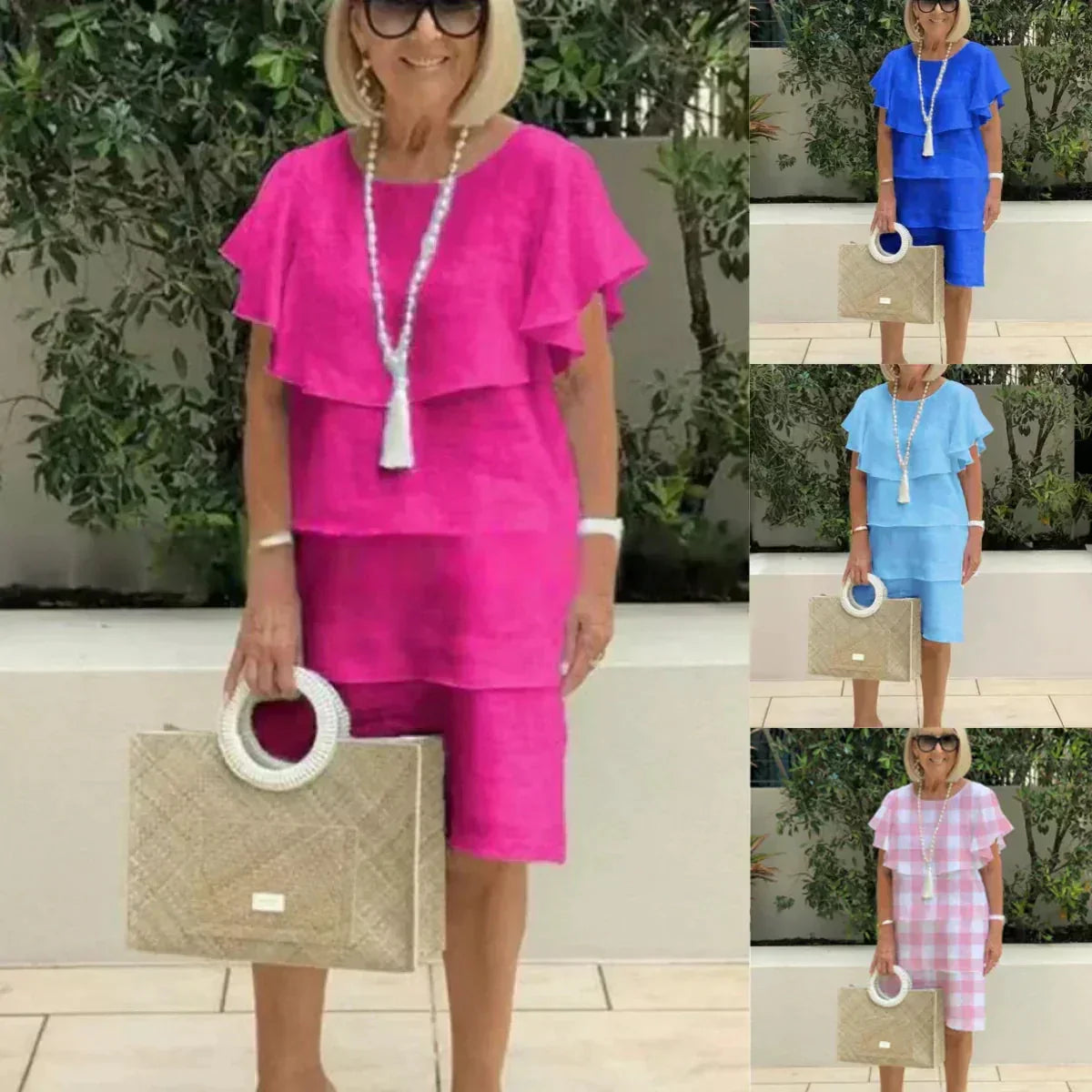 Sibel - Korte chiffon zomerjurk
