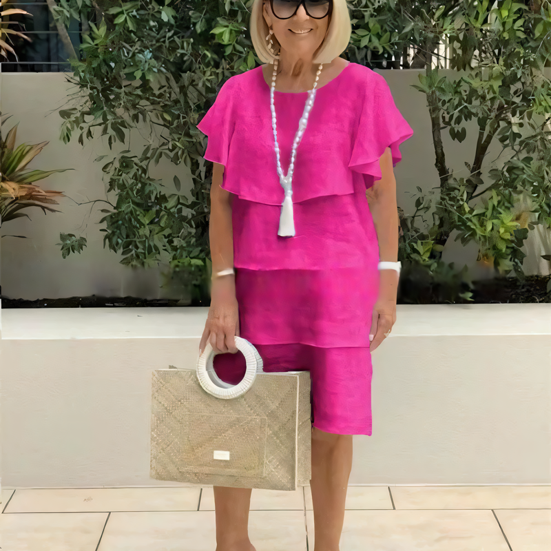 Sibel - Korte chiffon zomerjurk