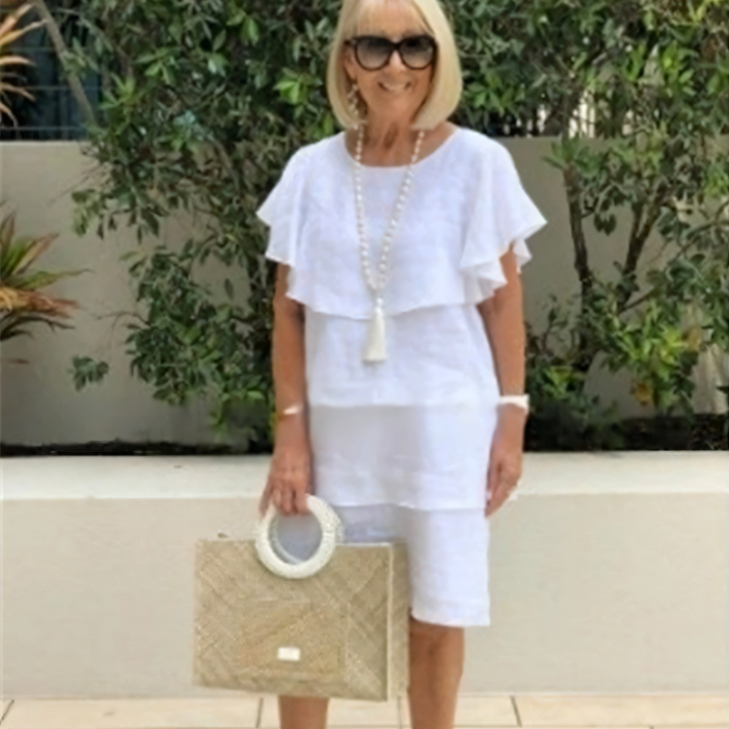 Sibel - Korte chiffon zomerjurk