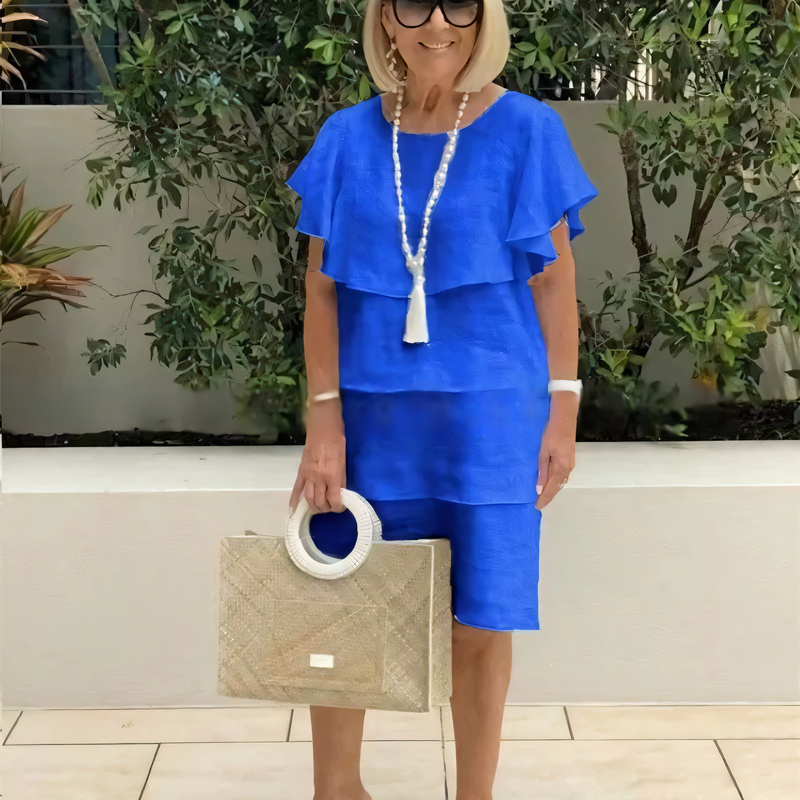 Sibel - Korte chiffon zomerjurk