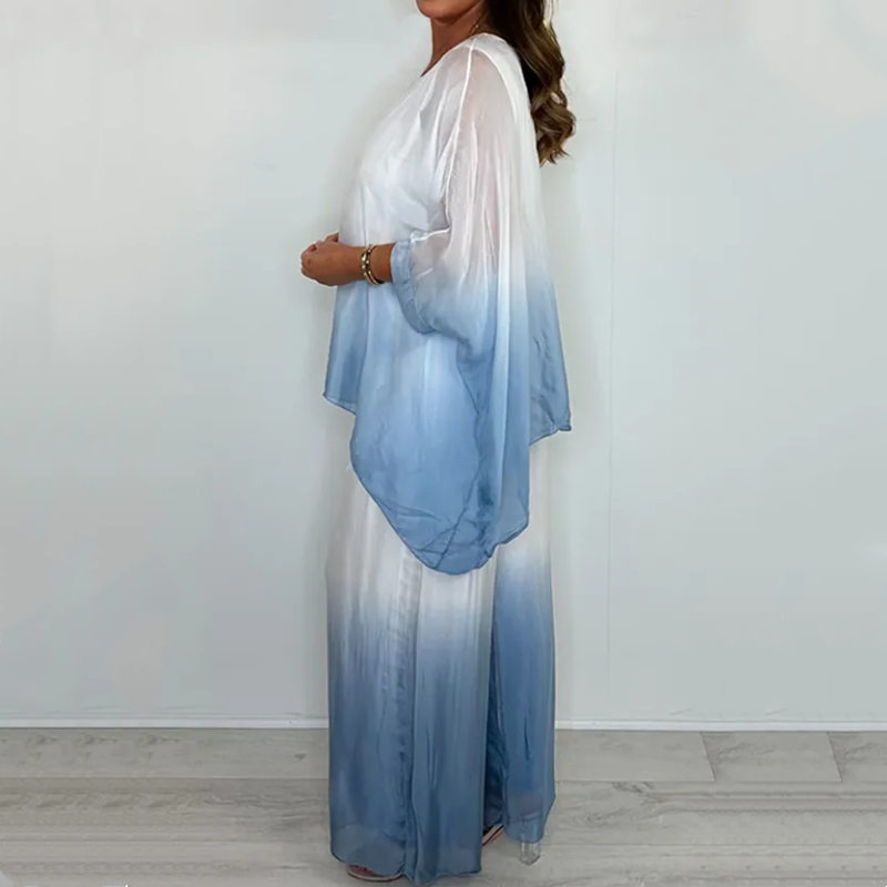 Kyra - Dip Dye Set met Top en Broek met Wijde Pijpen