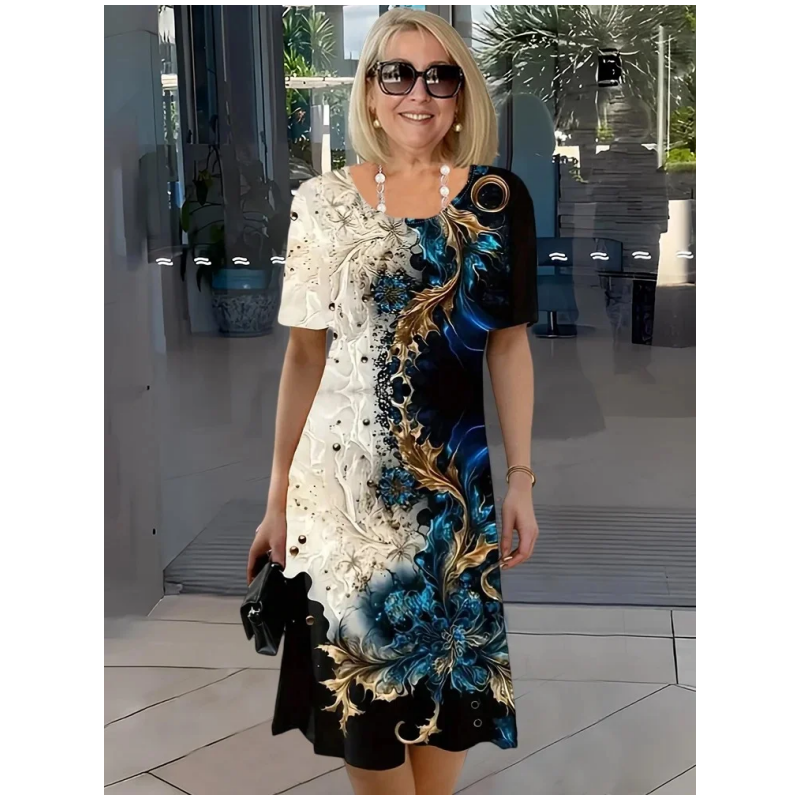 Selene - Casual zomerjurk voor dames met 3D-bloemdessin