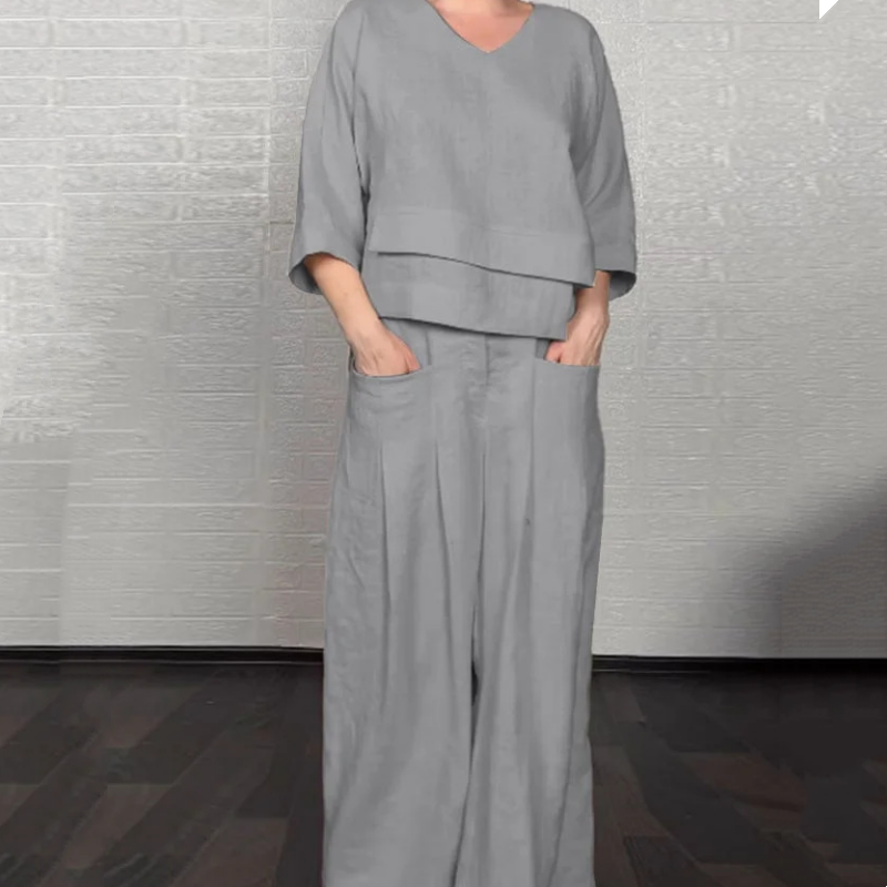 Ilyara - Casual Katoen Linnen Set voor Vrouwen