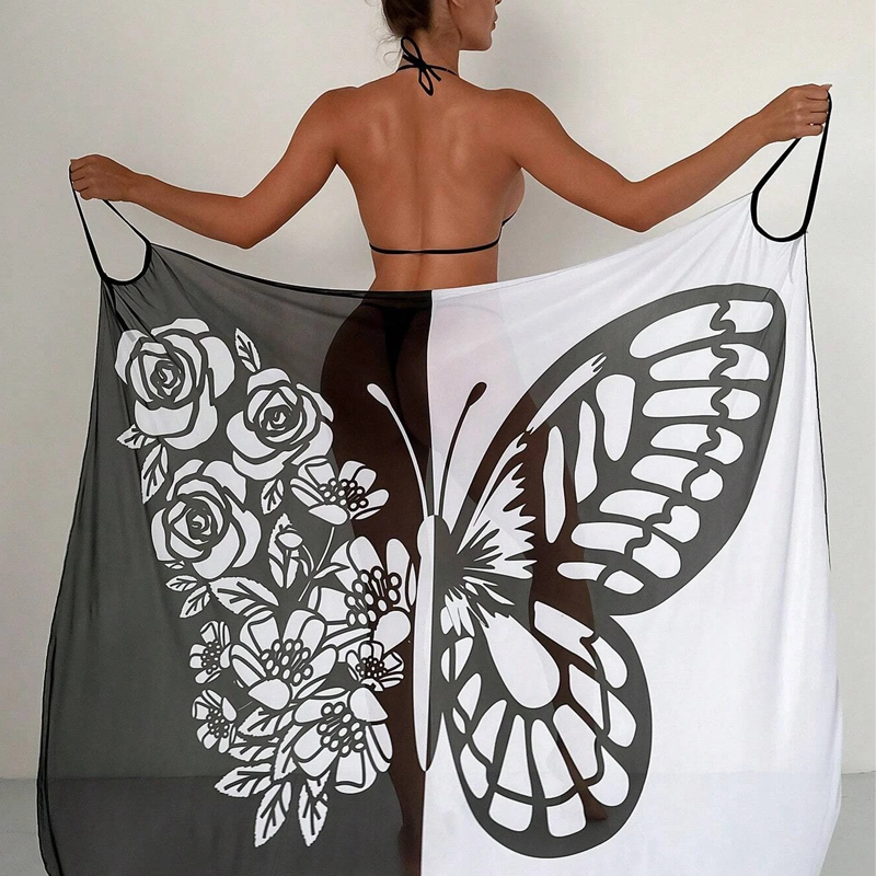 Kassara - Dames Badpak Cover-up met Vlinderpatroon