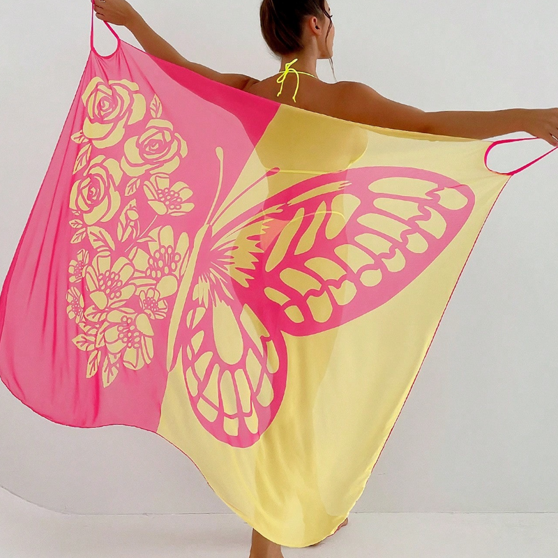 Kassara - Dames Badpak Cover-up met Vlinderpatroon
