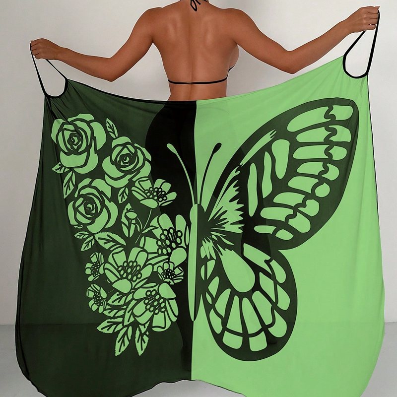 Kassara - Dames Badpak Cover-up met Vlinderpatroon