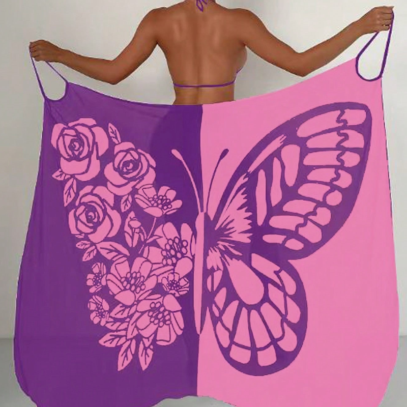 Kassara - Dames Badpak Cover-up met Vlinderpatroon