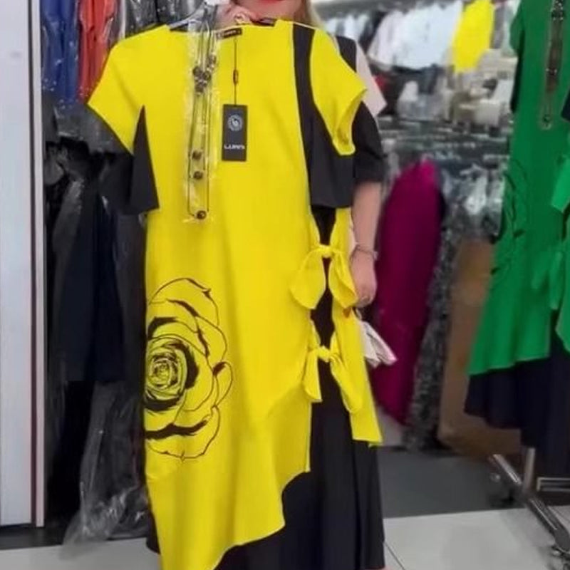 Hyelina - Lange jurk met kleurblokken