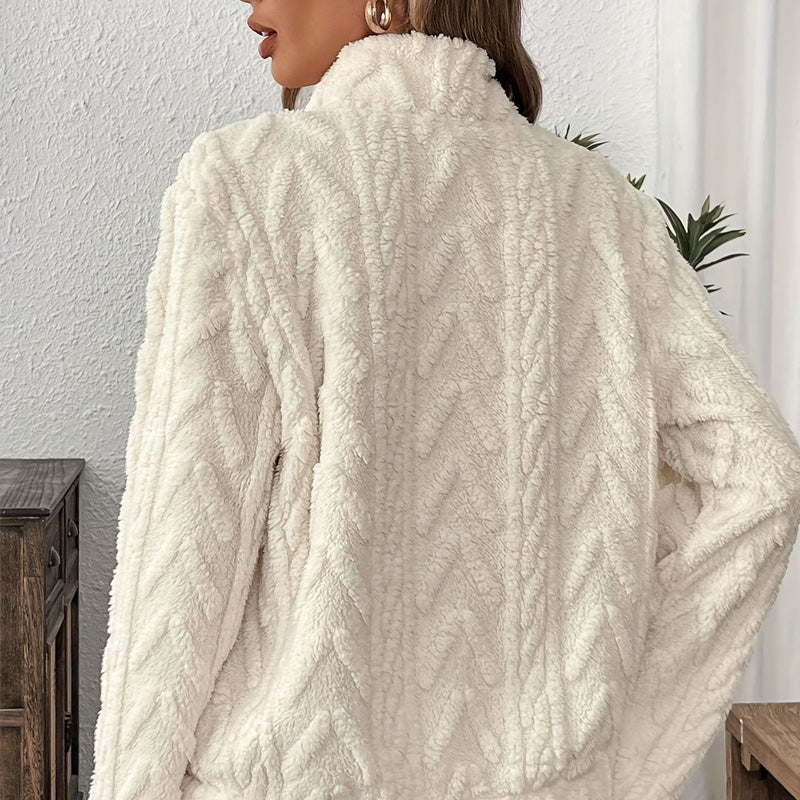 Isariel - Zachte Sweat met Halve Rits en Warme Zak