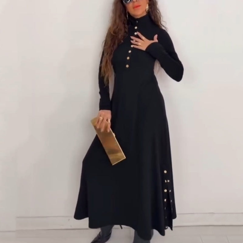 Noralissae - Maxi Chic Jurk met Knopen