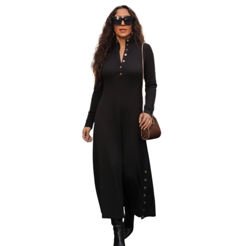 Noralissae - Maxi Chic Jurk met Knopen