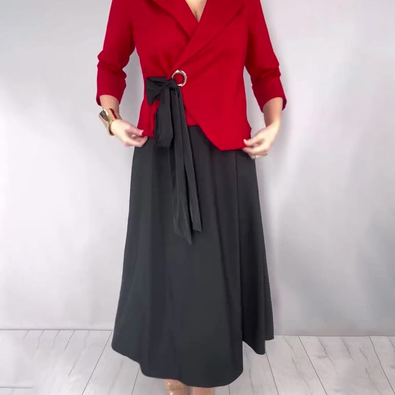 Pelyne - Elegante 2-delige set bestaande uit een top en een effen rok voor dames