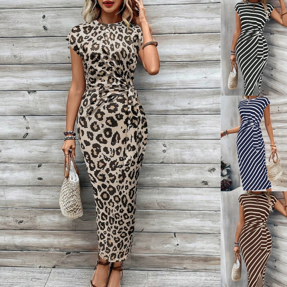 Joreliah - Strakke jurk voor dames met een flatterende leopardprint