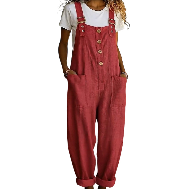 Blyora - Ruime dames overall casual stijl met verstelbare schouderbanden, luchtige broek